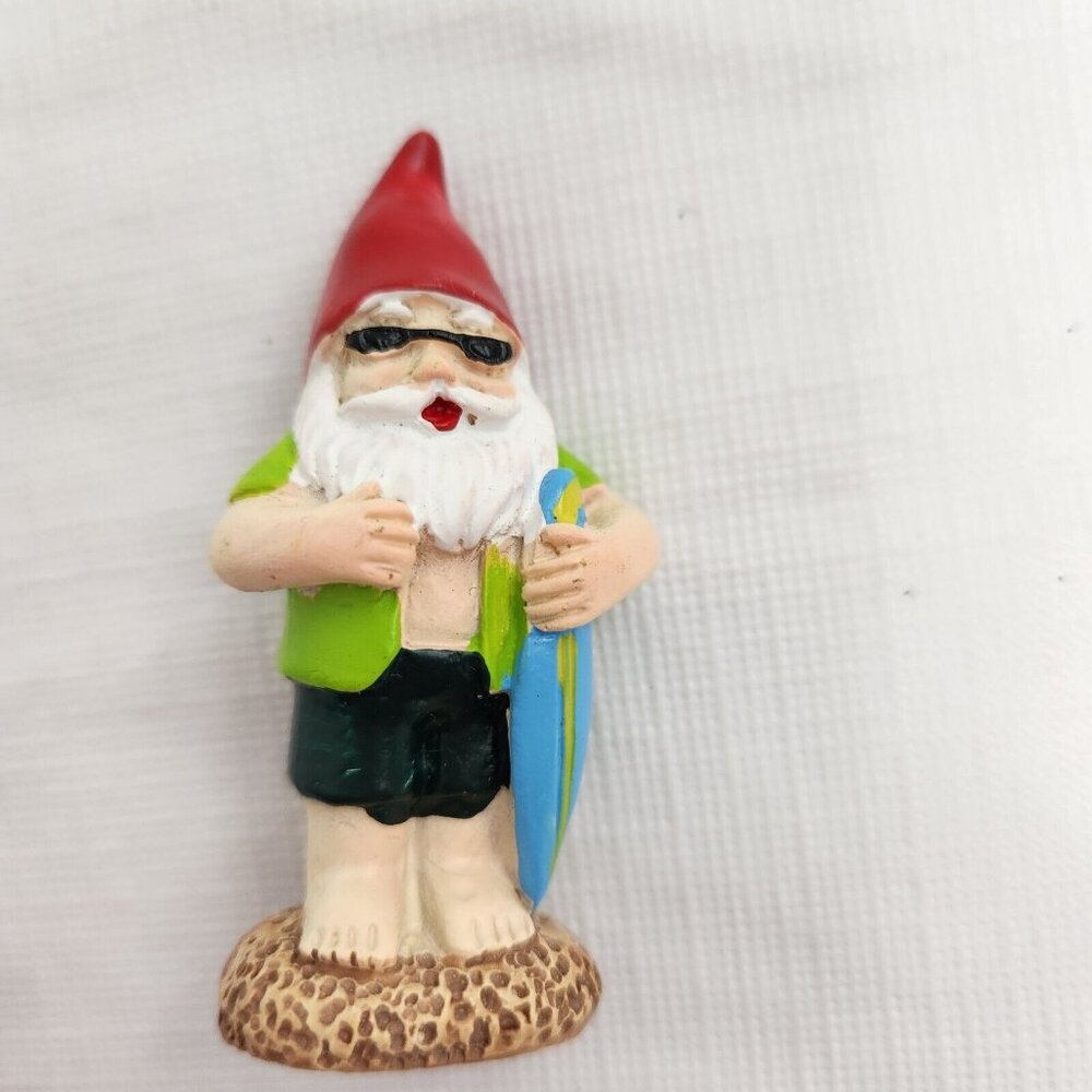 Gnome Surfer Dude Flower Pot Planter Statue Decor - Picture 2 of 7